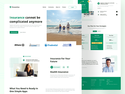 Preventive - Insurance Landing Page agen clean design exploration guard health health insurance healthcare healthy healthy lifestyle homepage insurance landingpage life insurance manager protection safety service ui website website design