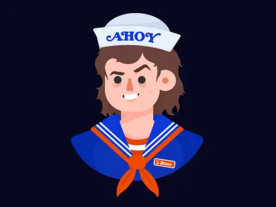 Steve Crush ahoy character character design crush cute dustin hawkins ice cream illustration netflix sailor steve steve harrington stranger things upside down vector