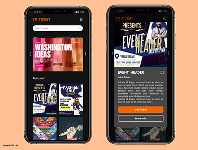 Daily UI #070 - Event Listing 70 app app mobile daily ui dailyui design event event listing ui