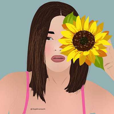 Vector art portrait of an Instagram influencer Meghna kaur adobeillustrator design digitalart graphic design illustration vector vectorportrait