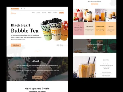 Bubble Tea Landing Page bitmatestudio bubble bubble milk tea bubble shop bubble tea design drinking food food delivery landing page shop ui ux web design website