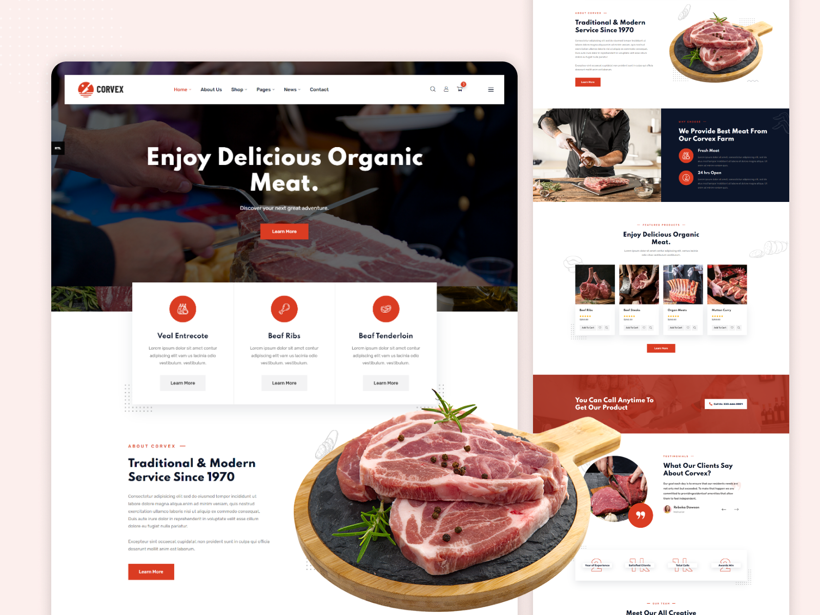 Corvex Butcher Meat Shop Web Design By Md Azizur Rahman For steve-dahl-and-teenage-radiation