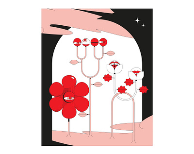 Flowers graphic design il illustration minimal vector