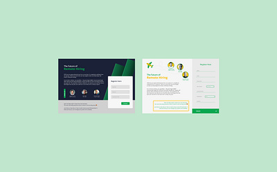 Webinar Landing Page with form branding graphic design illustration typography