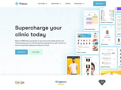 Pabau website redesign crm design illustration interface website