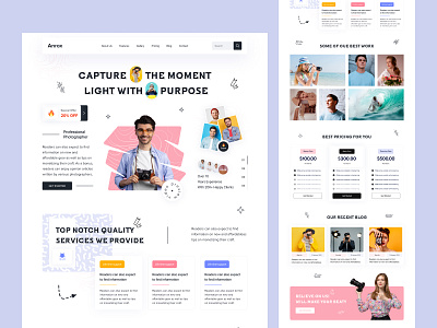 Photographer Website Design camera clean image landing page minimal photo photographer photography trendy ui ui designer ui graphics ux web web design website website ui