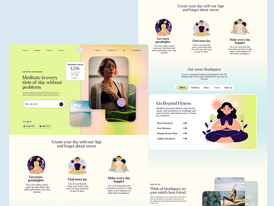 Landing page for meditation classes adobe animation branding design figma graphic design illustration landing landing page logo motion graphics ui ux web website