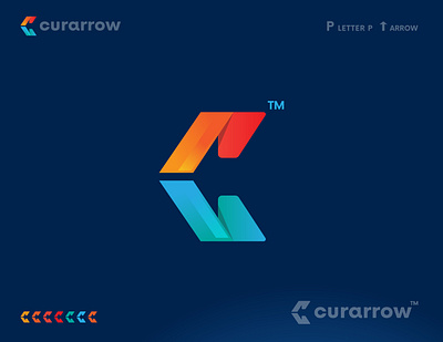 (C+Arrow) - Curarrow Logo Design app logo branding c logo creative financial fintech logo future futuristic gradient internet ldalamgir lettering logo logo design minimal software logo startup logo tech tech logo technology