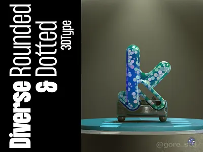 Diverse Letter K 3d 3d artist 3d font 3d lettering 3d type art direction c4d digital art diverse dotted type experimental type goodtype gore std redshift3d render rounded type type typedesign typography