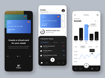 Vertual Card App Design. app design pro designer ui ux design