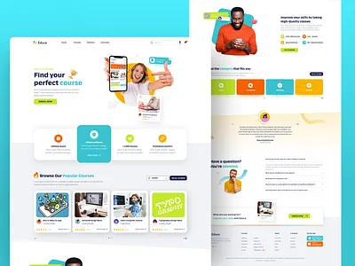 Education - Elearning Landing Page Web 2 app blue branding coaching course courses desktop education elearning graphic design lessons logo mobile teacher trend tutoring ui web website woman