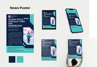 News Poster app billboard branding coding color design flyer graphic design idcamp illustration indosat ipad news online phone poster scholarship the jakarta post ui vector
