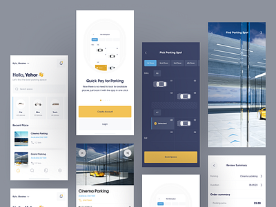 Parking App app design ar boro team car assistent car booking concept creative find parking interface map minimal onboarding parking place parking space route ui ux