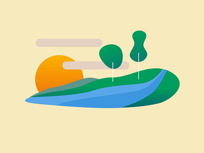 Flat Sunset 2d flat inkscape vector