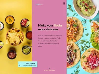 Sabroso - food blog landing page design branding graphic design ui