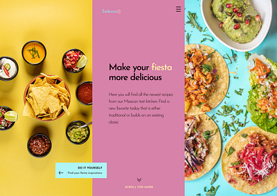 Sabroso - food blog landing page design branding graphic design ui
