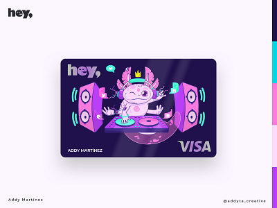 Card Design ajolote bank card design credit card dj festival graphic design illustration music méxico purple tech technology