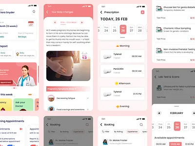 Pregnancy Tracker/Help App clean ui design figma ui uiux ux