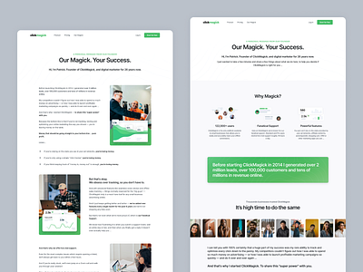 ClickMagick - Letter / About us page about us app graph landing page marketing app product page redesign saas startup tracking app ui ui illustration web app web design website