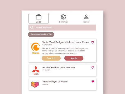 #DailyUI 050 - Job Listing 100daysofui branding dailyui dailyui 050 dailyui 50 design designchallenge dribbblechallenge job listing ui uichallenge ux
