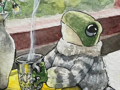 Children's book illustration book children cute frog illustration ink logo paper pencil plant traditional watercolor