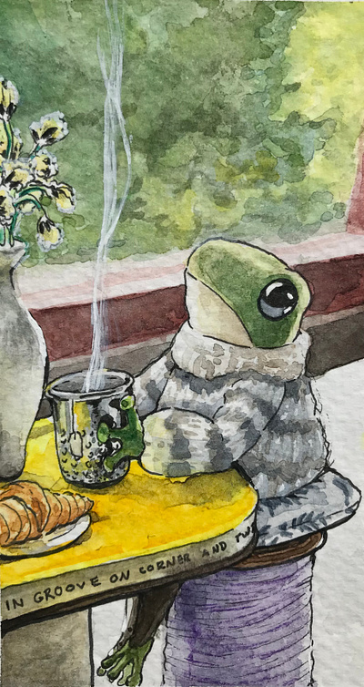 Children's book illustration book children cute frog illustration ink logo paper pencil plant traditional watercolor