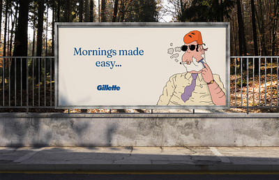 Ad Concept Illustrations for Gillette advertising art direction branding character design graphic design illustration photoshop typography wacom intuos
