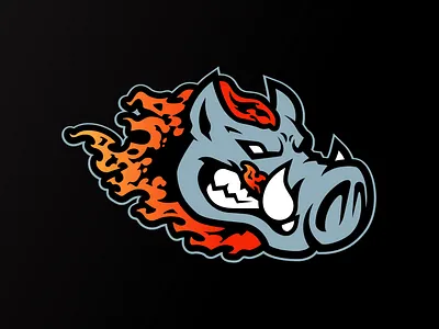 Furious Hog Logo anger angery beast boar branding custom design fiery fire furious hog logo mad pig rage vector