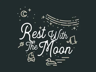 Rise | Rest: Rest with the Moon badge camp camping design fish illustration logo loon mountain outdoors patch tent