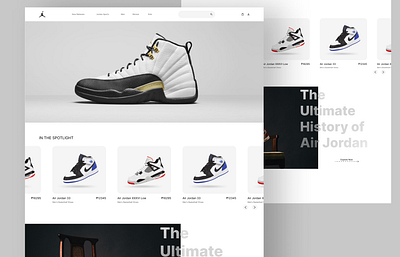 Nike Air Jordan Web UI design design minimal ui web webdesign