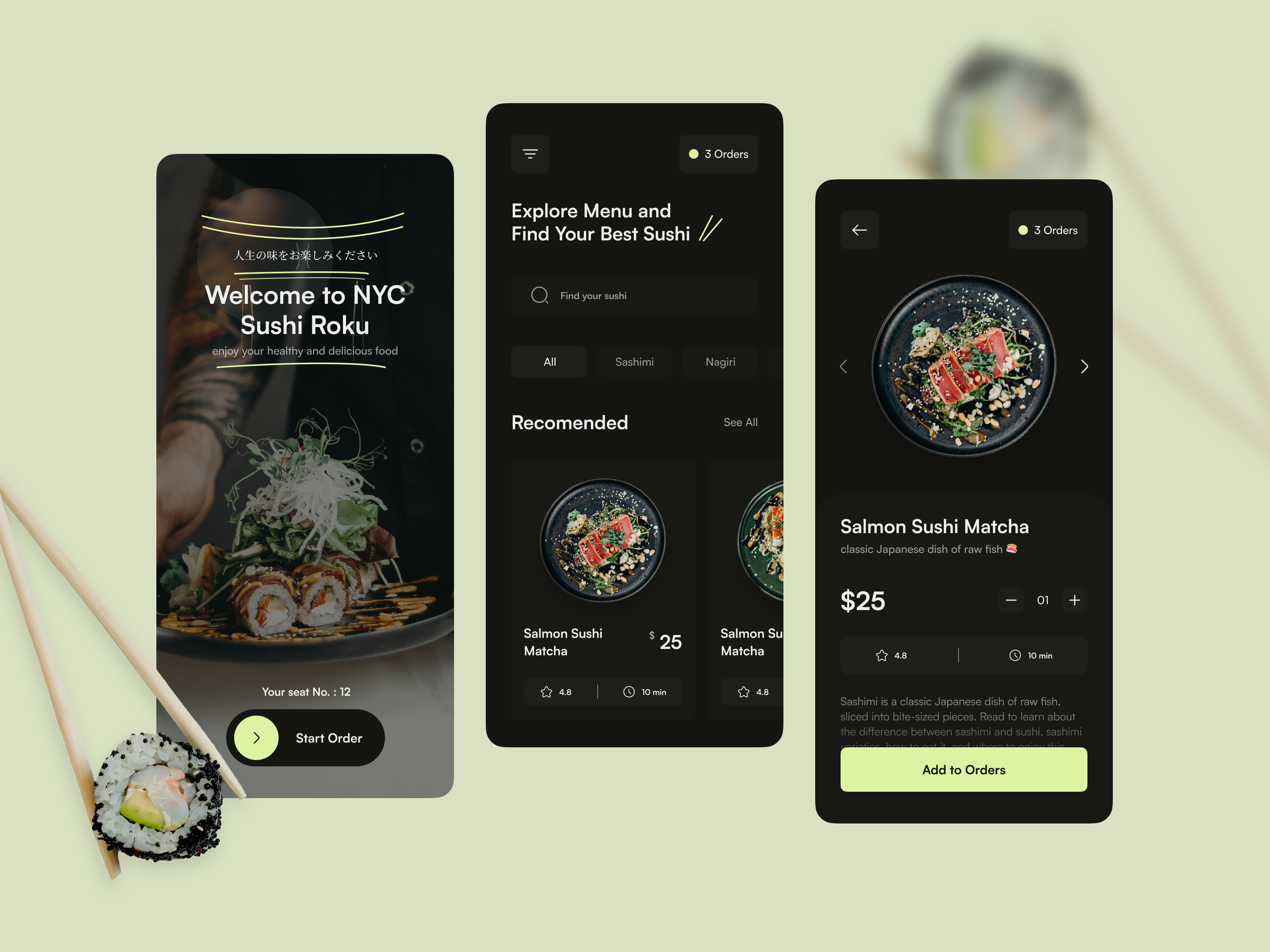 Example of Roku Sushi Menu App🥢
