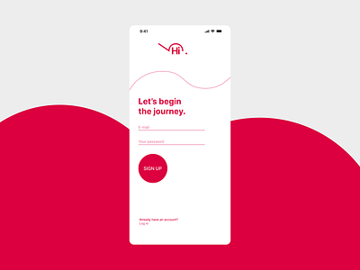 Sign up page - App - Daily UI challenge app app design daily ui design dribble course great sign up page great signing up page logo red app red color sign up page ui