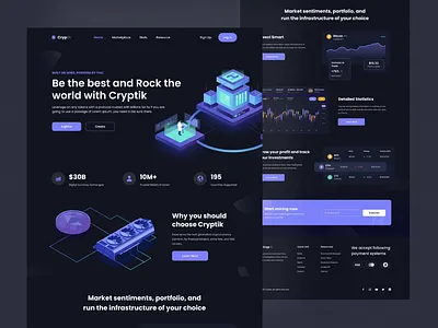 Cryptik | Crypto Landing Page | ui_Clutch animation bitcoin bitcoin landing page branding crypto crypto landing page crypto website design figma illustration landing page minimal ui design motion graphics nft ui ux ux ui vector website website ui