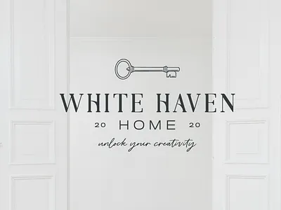 White Haven Home Branding - Full logo brand branding design feminine goods store home brand lifestyle brand marketplace storefront