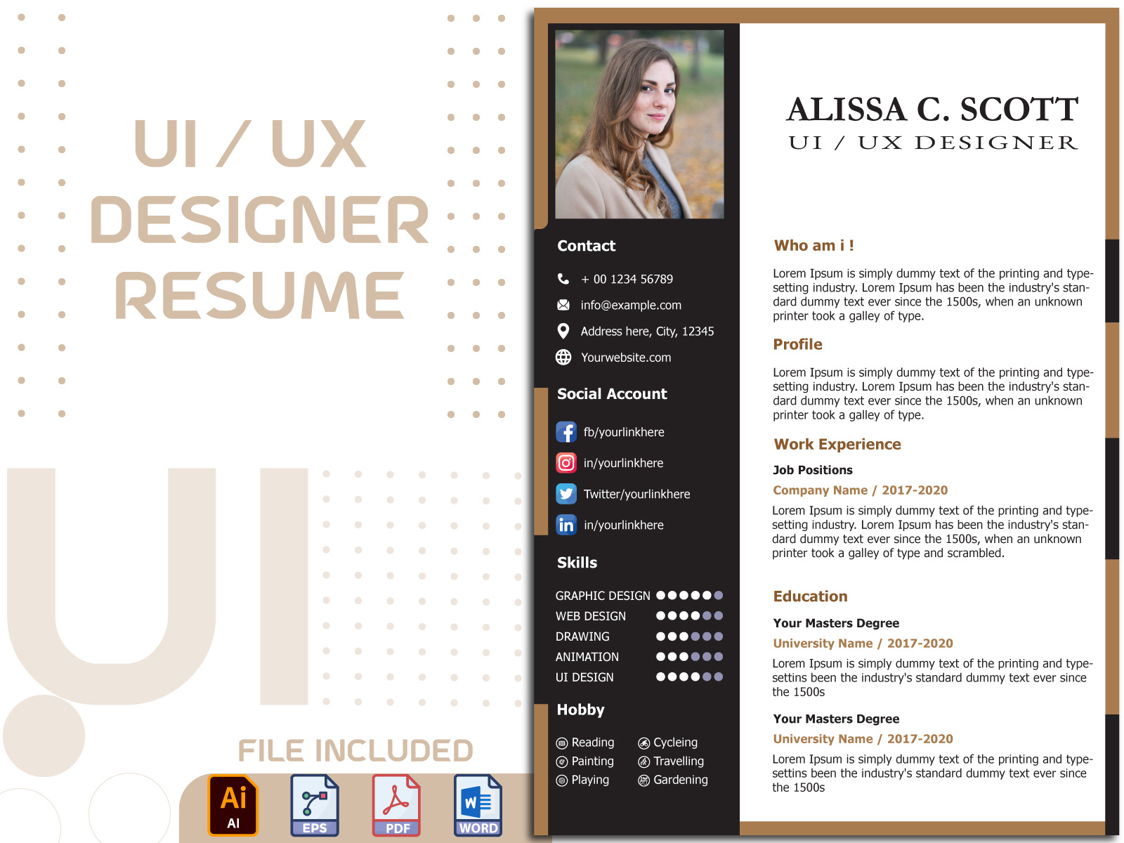 Free UI UX Designer Resume Template by Habib Rayhan on Dribbble