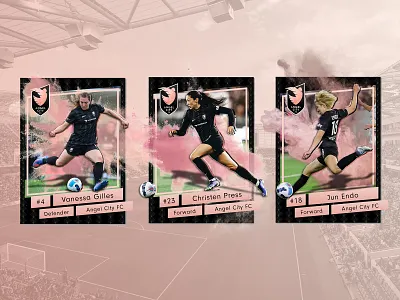 Angel City FC NFT Trading Cards angel city concept design design digital design graphic design los angeles nft photo editing pink soccer sports sports design visual design