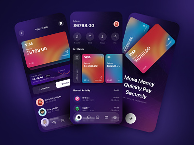 Financial Wallet Mobile App bank card consept currency design design trends finance fintech graphicdesign ios mobileapp money ui uiux wallet