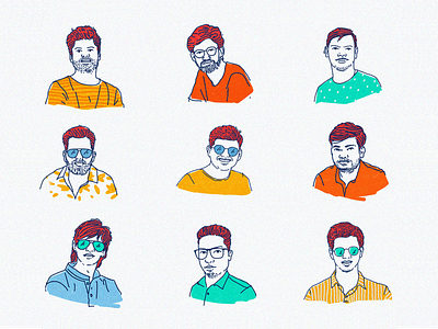 Friends & Family art avatar avatar vector digital art face face illustartion family flat vector friends human illustration layout design outline art people portrait portrait art profile art vector