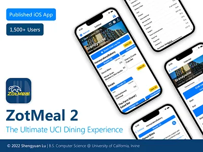 ZotMeal 2 Portfolio Page app branding design icon illustration vector