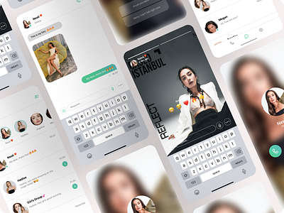 Chat application UI app design illustration telephone app ui