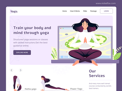 Yoga Day banner branding clean free freebie girl graphic design health illustration landing landing page minimal trending typography ui ux website yoga yoga day yoga pose