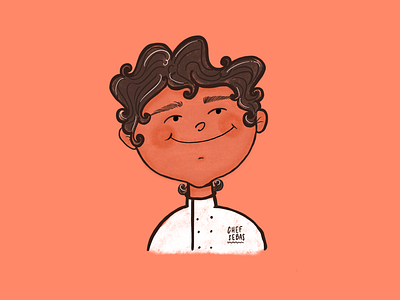 Chef Sebas bakery cartoon character charicature chef graphic design illustration portrait procreate