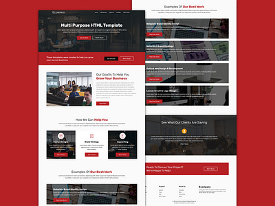 Ecompany - Multipurpose Website Template htmlcss landing page landing page design web design web design template website template