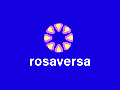 rosaversa logo / abstract logo brand identity branding colorful creative crypto logo future graphicdesign identity logo logos logotype mark metaverse minimal modern rose vivid