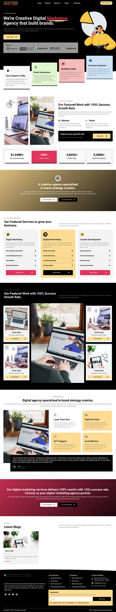 Creative Digital Agency Elementor Landing Page agency app branding creative design digital digital agency elementor graphic design illustration logo typography ui ux vector wordpress