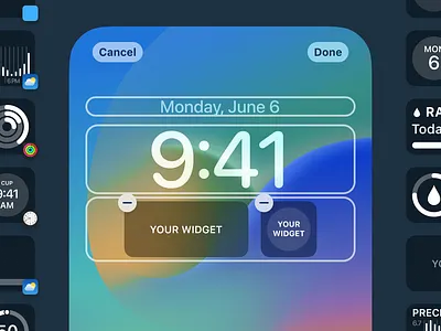 iOS16 Lock Screen widget template for Figma app apple design figma interface ios ios16 iphone template widget