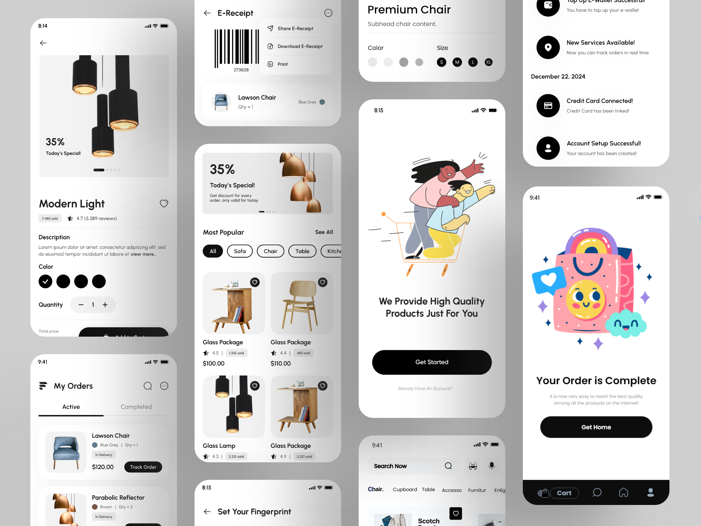 Example of Mobile App Design / From 5 Screens