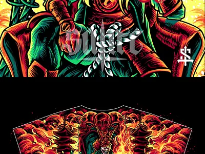 Joker Samurai Illustration art artist artwork branding design illustration ilustration artwork sale darkart logo ui vector