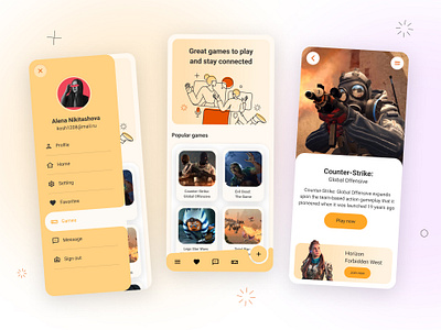 Gaming App for Android design illustration online ui webdesign