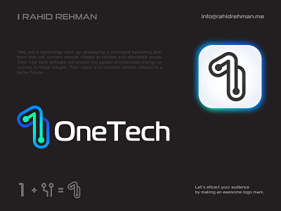 1 Tech Logo - Technology Brand Logo. 1 logo 1 tech logo a b c d e f g h i j k l m n app logo creative logo design icon it logo logo logotype modern logo monogram o p q r s t u v w x y z one tech logo saas logo software logo symbol tech company tech logo technology logo